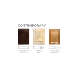 Image of Simplicity, Metro, and Suburban custom cabinet styles