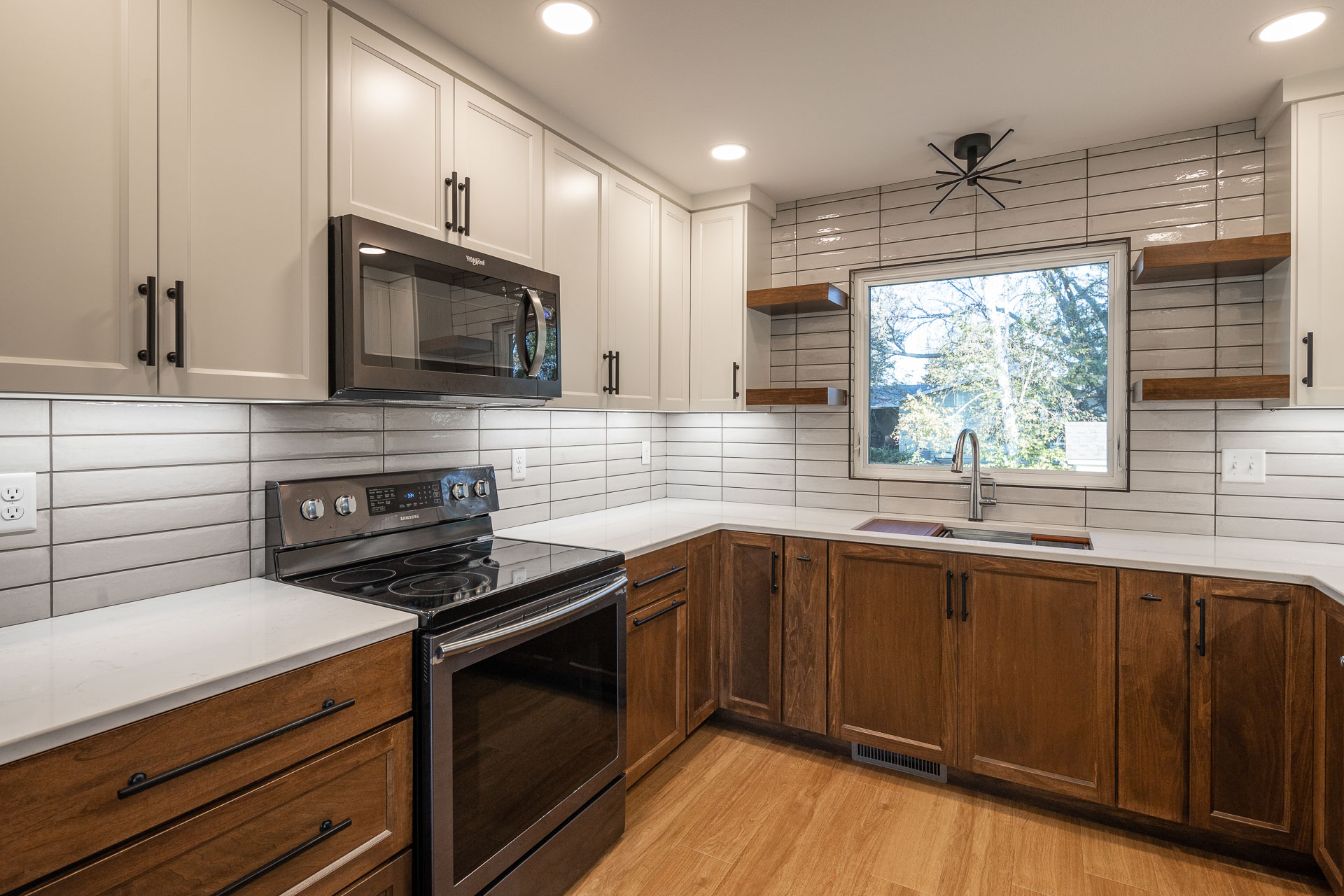 Custom cabinets and features from a kitchen remodel.