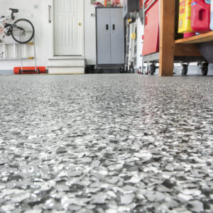 Concrete floor that has been coated with epoxy